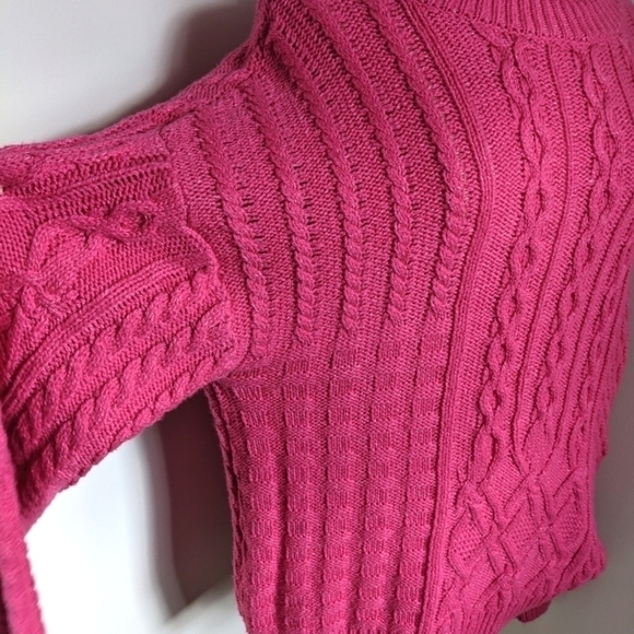 RILEY & Rae Bright Pink Cable Knit Tunic Sweater XXL Barbiecore Spring  Plus - Picture 5 of 11